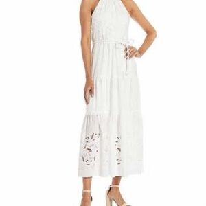 NWT Alex Marie Angelica Dress| Size 6 White Halter Maxi Dress